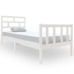 vidaXL Estructura de cama madera maciza de pino blanco 75x190 cm