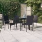 vidaXL Juego de comedor de jardín 5 piezas negro vidaXL Juego de comedor de jardín 5 piezas negro