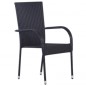 vidaXL Juego de comedor de jardín 5 piezas negro vidaXL Juego de comedor de jardín 5 piezas negro
