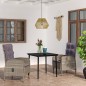 vidaXL Juego de comedor de jardín 3 piezas con cojines gris y negro vidaXL Juego de comedor de jardín 3 piezas con cojines gris y negro