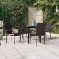 vidaXL Juego de comedor de jardín 5 piezas marrón y negro vidaXL Juego de comedor de jardín 5 piezas marrón y negro