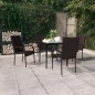 vidaXL Juego de comedor de jardín 5 piezas con cojines marrón y negro
