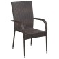 vidaXL Juego de comedor de jardín 5 piezas con cojines marrón y negro