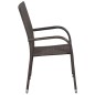 vidaXL Juego de comedor de jardín 5 piezas con cojines marrón y negro