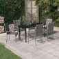 vidaXL Juego de comedor para jardín 7 piezas gris y negro vidaXL Juego de comedor para jardín 7 piezas gris y negro