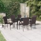vidaXL Juego de comedor de jardín 7 piezas negro y marrón vidaXL Juego de comedor de jardín 7 piezas negro y marrón