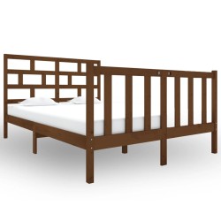 vidaXL Estructura de cama madera maciza pino marrón miel 120x190 cm