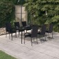 vidaXL Juego de comedor para jardín 7 piezas negro vidaXL Juego de comedor para jardín 7 piezas negro