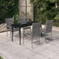 vidaXL Juego de comedor para jardín 5 piezas con cojines gris y negro vidaXL Juego de comedor para jardín 5 piezas con cojines gris y negro