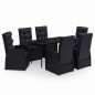 vidaXL Juego de comedor de jardín 7 piezas con cojines negro vidaXL Juego de comedor de jardín 7 piezas con cojines negro