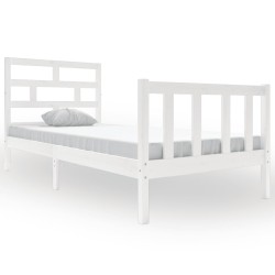 vidaXL Estructura de cama madera maciza de pino blanco 90x190 cm