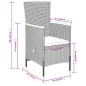 vidaXL Juego de comedor de jardín 3 piezas con cojines gris vidaXL Juego de comedor de jardín 3 piezas con cojines gris