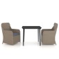 vidaXL Juego de comedor de jardín 3 piezas con cojines marrón vidaXL Juego de comedor de jardín 3 piezas con cojines marrón