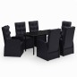 vidaXL Juego de comedor de jardín 7 piezas con cojines negro vidaXL Juego de comedor de jardín 7 piezas con cojines negro