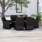 vidaXL Juego de comedor de jardín 7 piezas con cojines negro vidaXL Juego de comedor de jardín 7 piezas con cojines negro