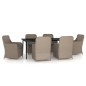 vidaXL Juego de comedor para jardín 7 piezas con cojines marrón vidaXL Juego de comedor para jardín 7 piezas con cojines marrón