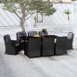 vidaXL Juego de comedor de jardín 9 piezas negro vidaXL Juego de comedor de jardín 9 piezas negro