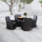 vidaXL Juego de comedor para jardín 5 piezas negro vidaXL Juego de comedor para jardín 5 piezas negro