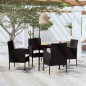 vidaXL Juego de comedor para jardín 5 piezas negro vidaXL Juego de comedor para jardín 5 piezas negro