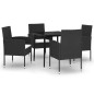 vidaXL Juego de comedor para jardín 5 piezas negro vidaXL Juego de comedor para jardín 5 piezas negro