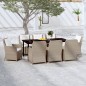 vidaXL Juego de comedor de jardín 9 piezas marrón vidaXL Juego de comedor de jardín 9 piezas marrón
