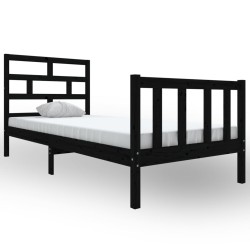 vidaXL Estructura de cama madera maciza de pino negro 100x200 cm