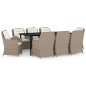 vidaXL Juego de comedor de jardín 9 piezas marrón vidaXL Juego de comedor de jardín 9 piezas marrón