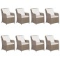 vidaXL Juego de comedor de jardín 9 piezas marrón vidaXL Juego de comedor de jardín 9 piezas marrón