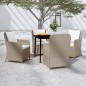 vidaXL Juego de comedor de jardín 5 piezas con cojines marrón vidaXL Juego de comedor de jardín 5 piezas con cojines marrón