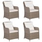 vidaXL Juego de comedor de jardín 5 piezas con cojines marrón vidaXL Juego de comedor de jardín 5 piezas con cojines marrón