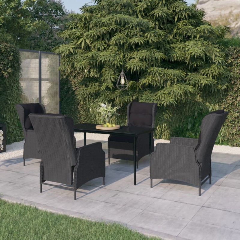 vidaXL Juego de comedor de jardín 5 piezas gris oscuro vidaXL Juego de comedor de jardín 5 piezas gris oscuro