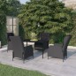 vidaXL Juego de comedor de jardín 5 piezas gris oscuro vidaXL Juego de comedor de jardín 5 piezas gris oscuro
