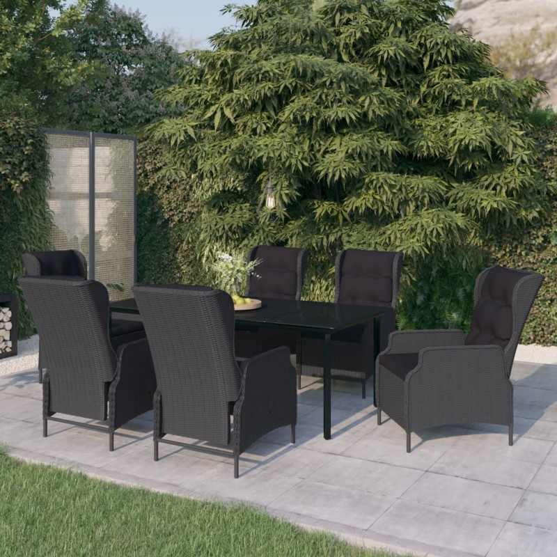 vidaXL Juego de comedor de jardín 7 piezas gris oscuro