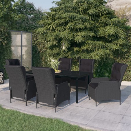 vidaXL Juego de comedor de jardín 7 piezas gris oscuro
