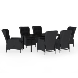 vidaXL Juego de comedor de jardín 7 piezas gris oscuro