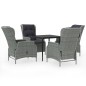 vidaXL Juego de comedor para jardín 5 piezas ratán sintético gris