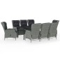 vidaXL Juego de comedor de jardín 9 piezas gris claro vidaXL Juego de comedor de jardín 9 piezas gris claro