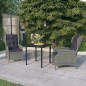 vidaXL Juego de comedor de jardín 3 piezas gris claro vidaXL Juego de comedor de jardín 3 piezas gris claro
