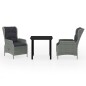 vidaXL Juego de comedor de jardín 3 piezas gris claro vidaXL Juego de comedor de jardín 3 piezas gris claro
