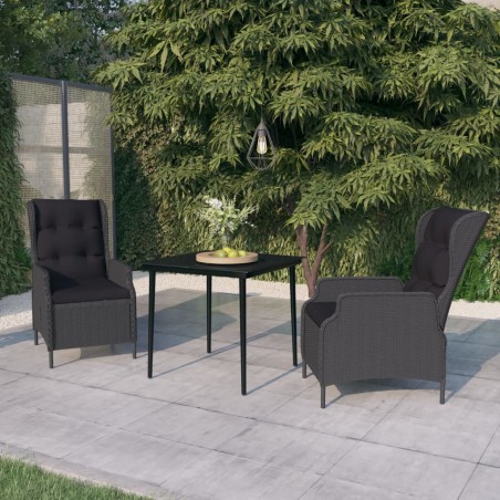 vidaXL Juego de comedor de jardín 3 piezas gris oscuro