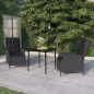 vidaXL Juego de comedor de jardín 3 piezas gris oscuro