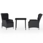vidaXL Juego de comedor de jardín 3 piezas gris oscuro