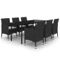 vidaXL Set comedor de jardín 7 pzas y cojines ratán sintético y vidrio vidaXL Set comedor de jardín 7 pzas y cojines ratán sintético y vidrio