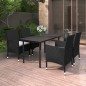 vidaXL Set comedor de jardín 5 pzas y cojines ratán sintético y vidrio vidaXL Set comedor de jardín 5 pzas y cojines ratán sintético y vidrio