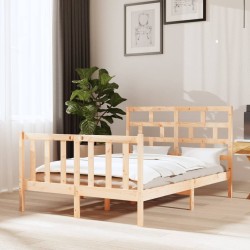 vidaXL Estructura de cama de madera maciza de pino 140x190 cm