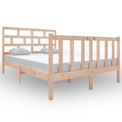 vidaXL Estructura de cama de madera maciza de pino 140x190 cm