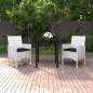 vidaXL Set comedor de jardín 3 pzas y cojines ratán sintético y vidrio vidaXL Set comedor de jardín 3 pzas y cojines ratán sintético y vidrio