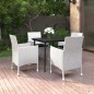 vidaXL Set comedor de jardín 5 pzas y cojines ratán sintético y vidrio vidaXL Set comedor de jardín 5 pzas y cojines ratán sintético y vidrio
