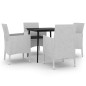 vidaXL Set comedor de jardín 5 pzas y cojines ratán sintético y vidrio vidaXL Set comedor de jardín 5 pzas y cojines ratán sintético y vidrio