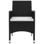 vidaXL Set comedor de jardín 7 pzas y cojines ratán sintético y vidrio vidaXL Set comedor de jardín 7 pzas y cojines ratán sintético y vidrio